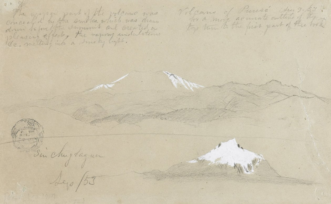 ピュレゼ火山、コロンビア、マウントマウンテンの景色エクアドル、シンチョラグア 作： フレデリックエドウィン教会