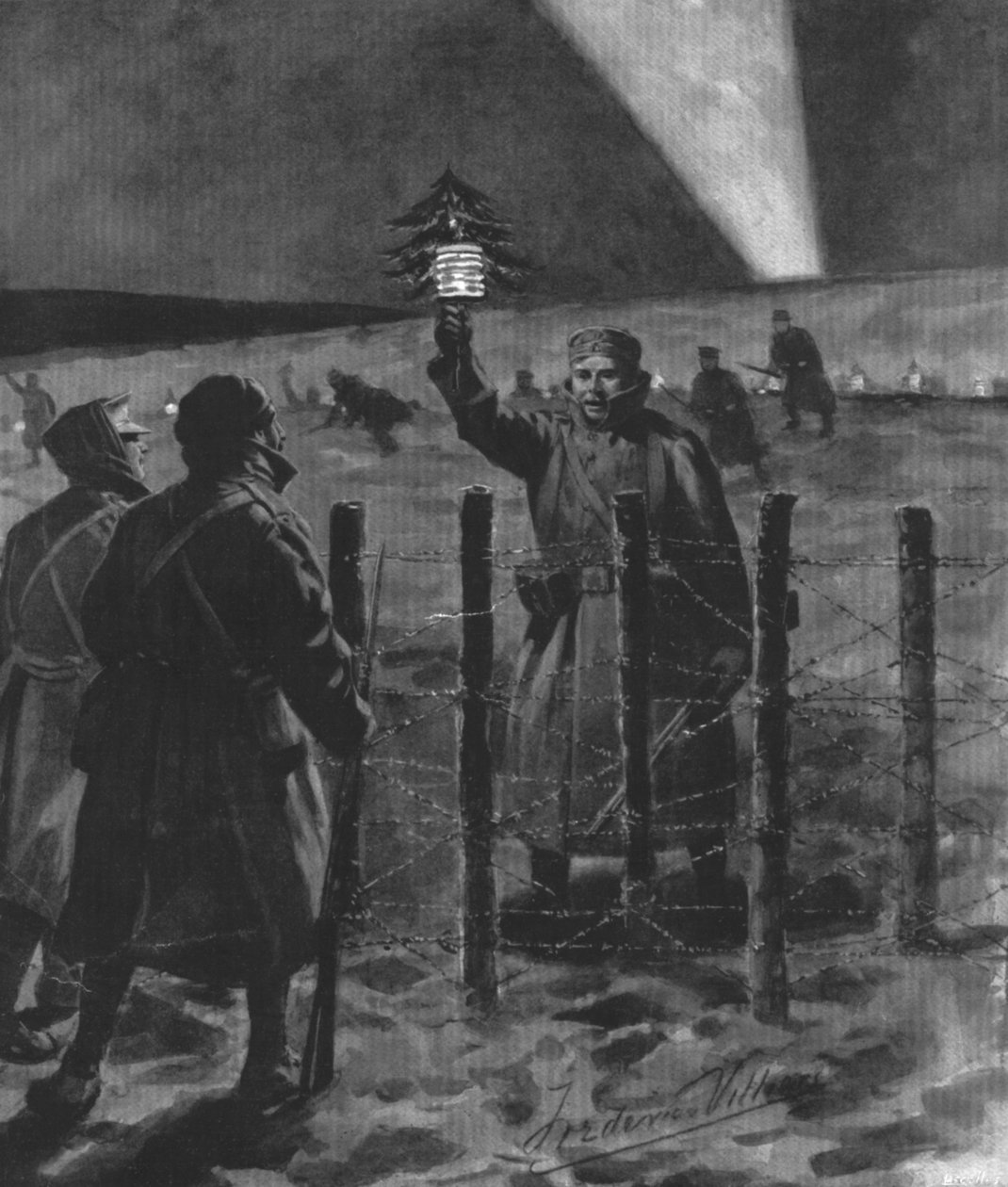 1915年に発行された1914年のクリスマスの休戦 作： フレデリック・ヴィリヤーズ