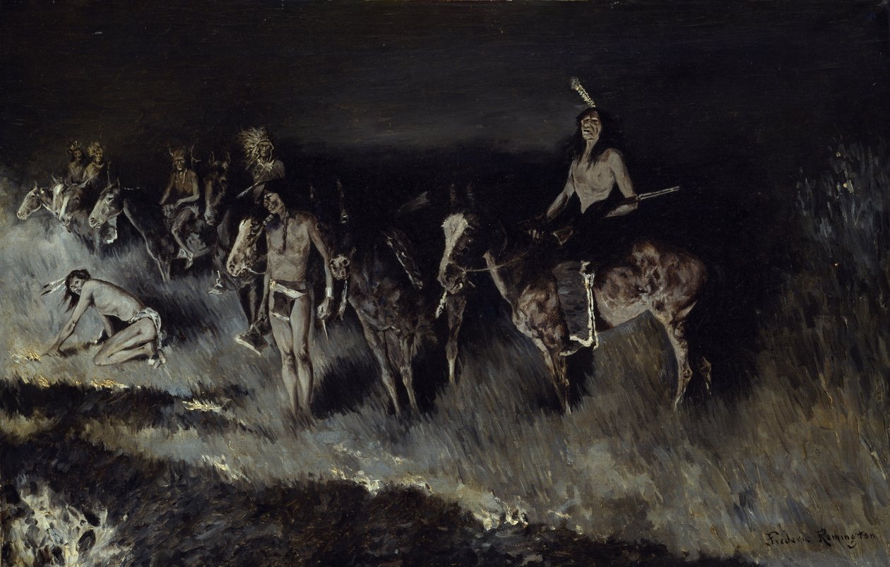 グラスファイア（バックファイア）、1908 作： フレデリック・レミントン