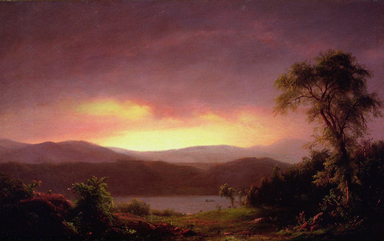 キャッツキルの風景、c.1858-60 作： フレデリックエドウィン教会