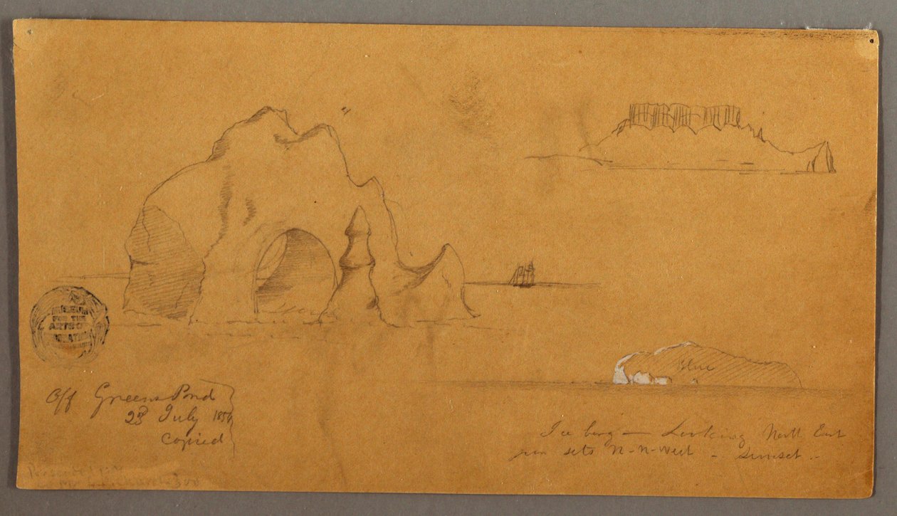 デッサン、流氷、おそらく1859年 作： フレデリックエドウィン教会