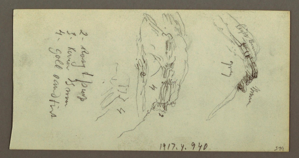 デッサン、丘の頂と斜面、おそらく1868年 作： フレデリックエドウィン教会