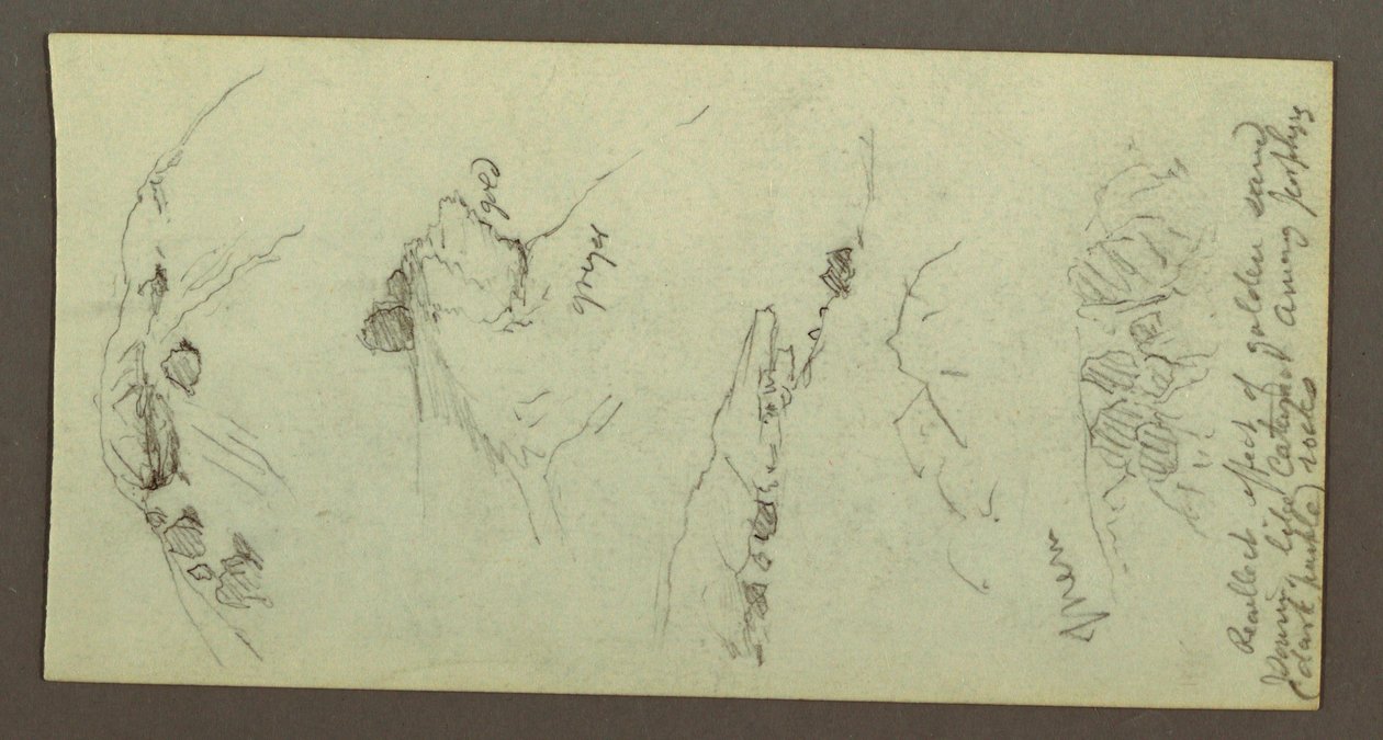 デッサン「玉石のある丘」1868年頃 作： フレデリックエドウィン教会