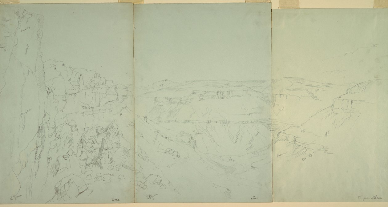 素描《エル・イエマンの風景》1868年 作： フレデリックエドウィン教会
