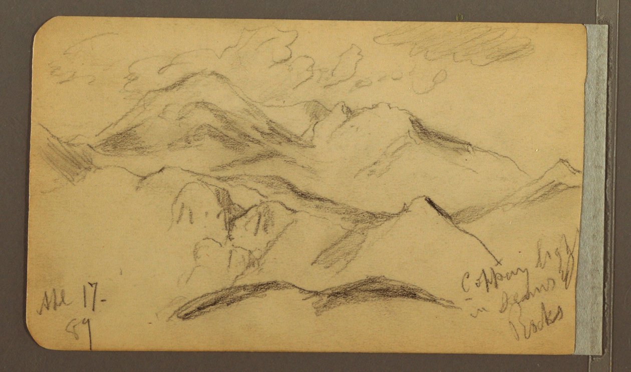 デッサン、険しい山々、1889年4月17日 作： フレデリックエドウィン教会