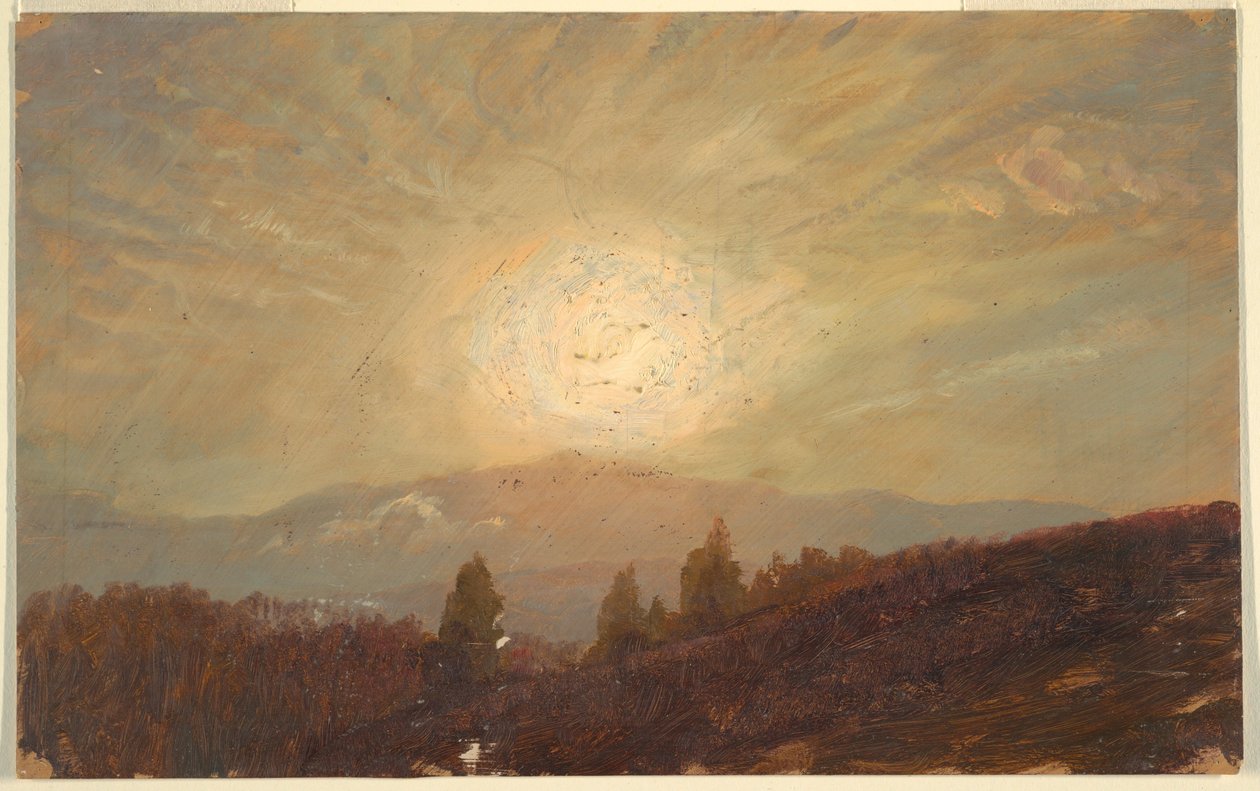 素描、夕焼け、1855-65年 作： フレデリックエドウィン教会