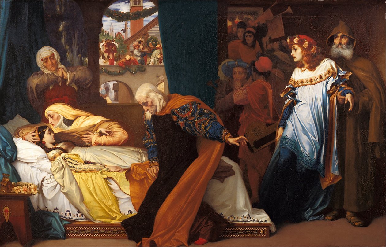 ジュリエットの偽の死、1856-1858 作： フレデリック・レイトン