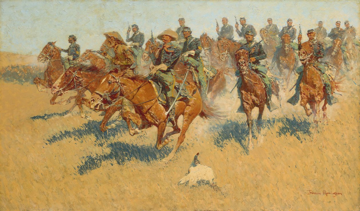 南部平原、1907年。 作： フレデリック・レミントン