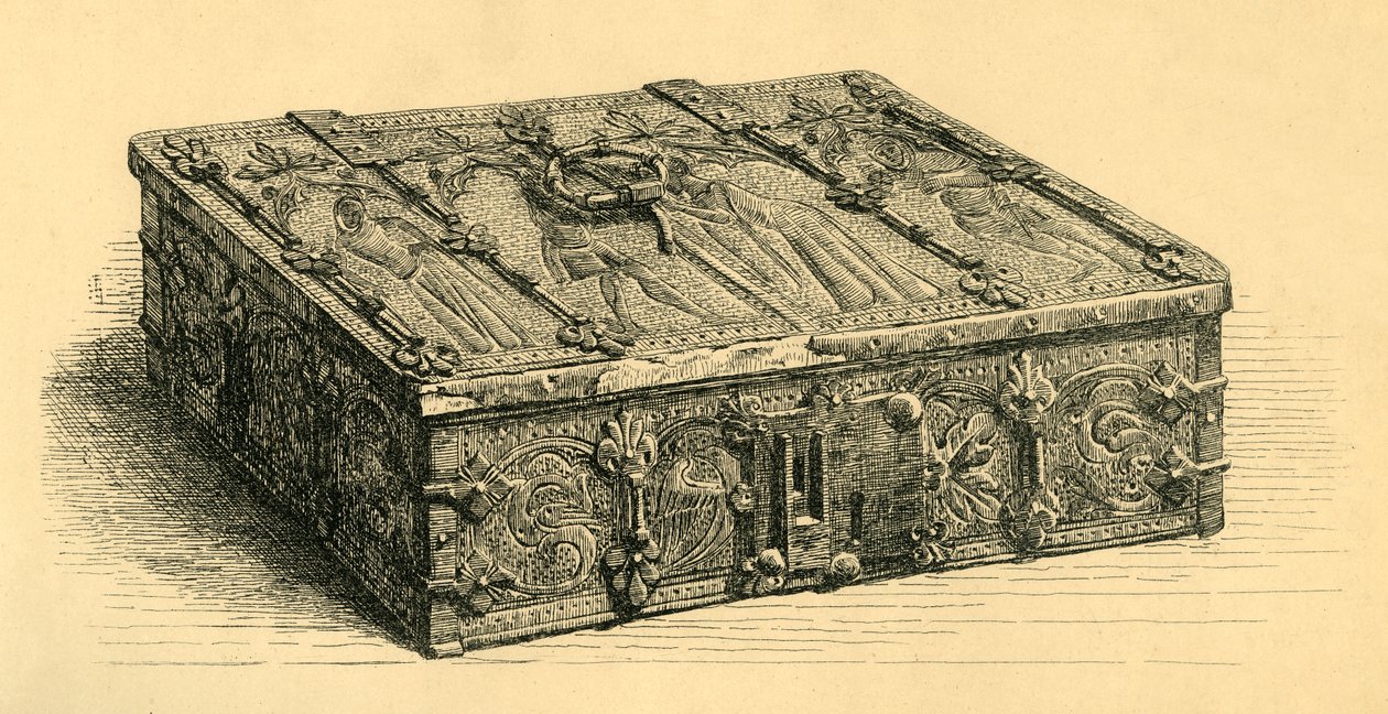 木と革の棺、1350-1370、1881。 作： フレデリック・アルバート・スローカム