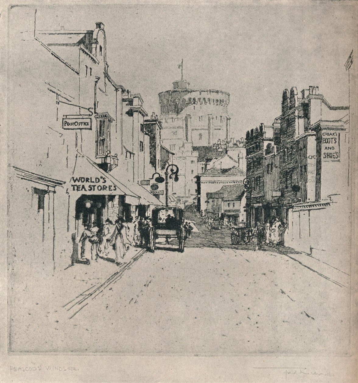 「ピースコッド ストリート、ウィンザー」、c1918 作： フレデリックチャールズリチャーズ