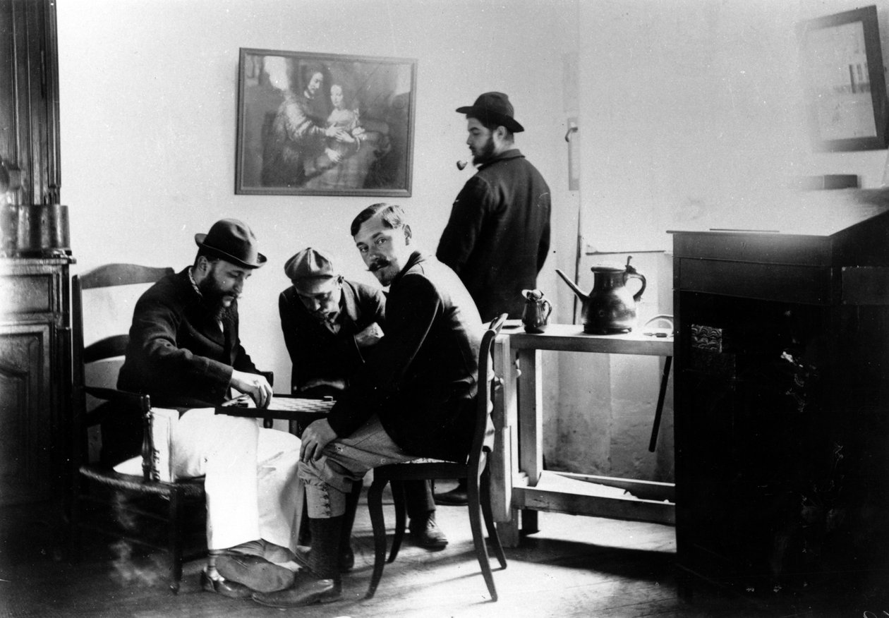 ヴィルヌーヴシュルヨンヌのナタンソン家の家であるルルレでのドラフトゲームc。 1899 作： フランスの写真家