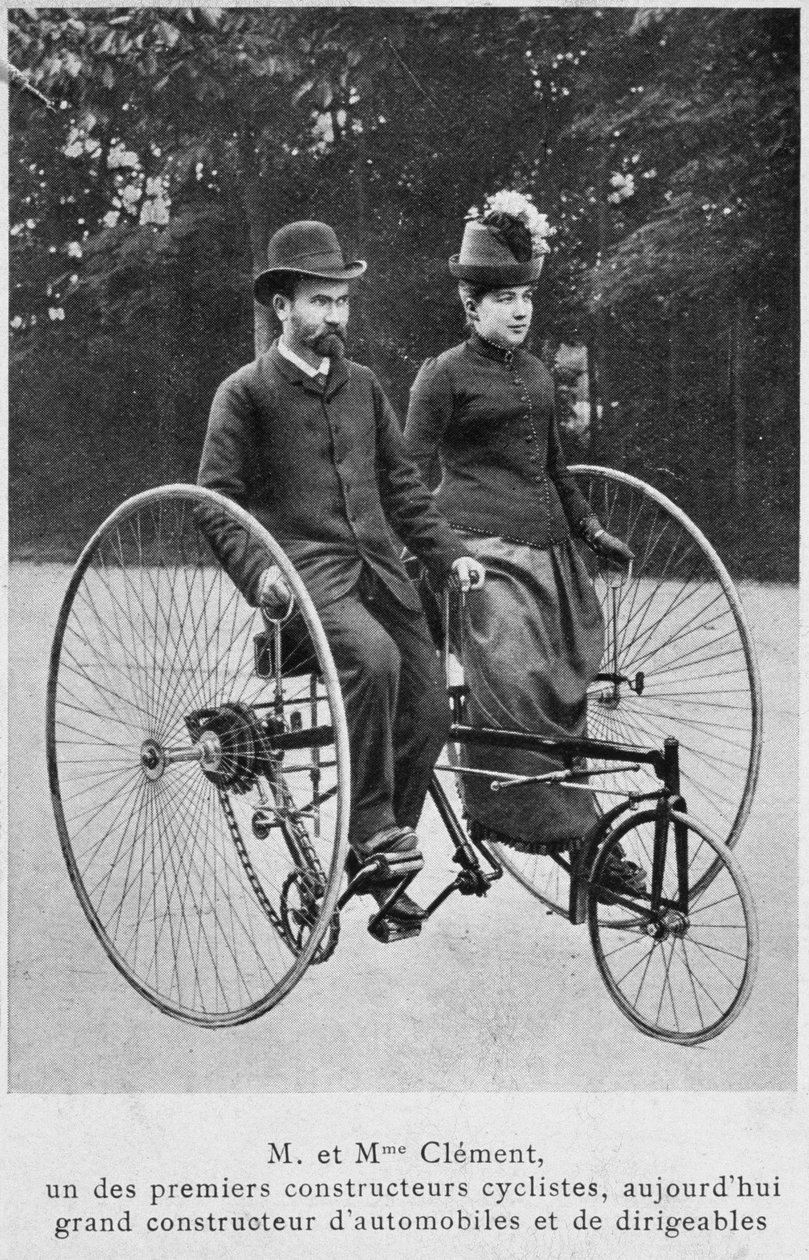 アドルフクレメントと彼の妻の三輪車 作： フランスの写真家