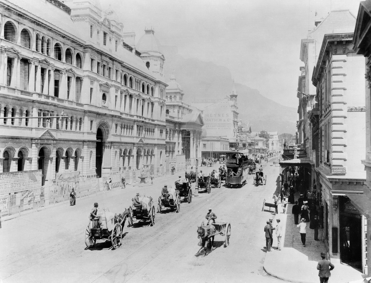 ケープタウン：New Adderley Street、c.1914（bw写真） 作： フランスの写真家