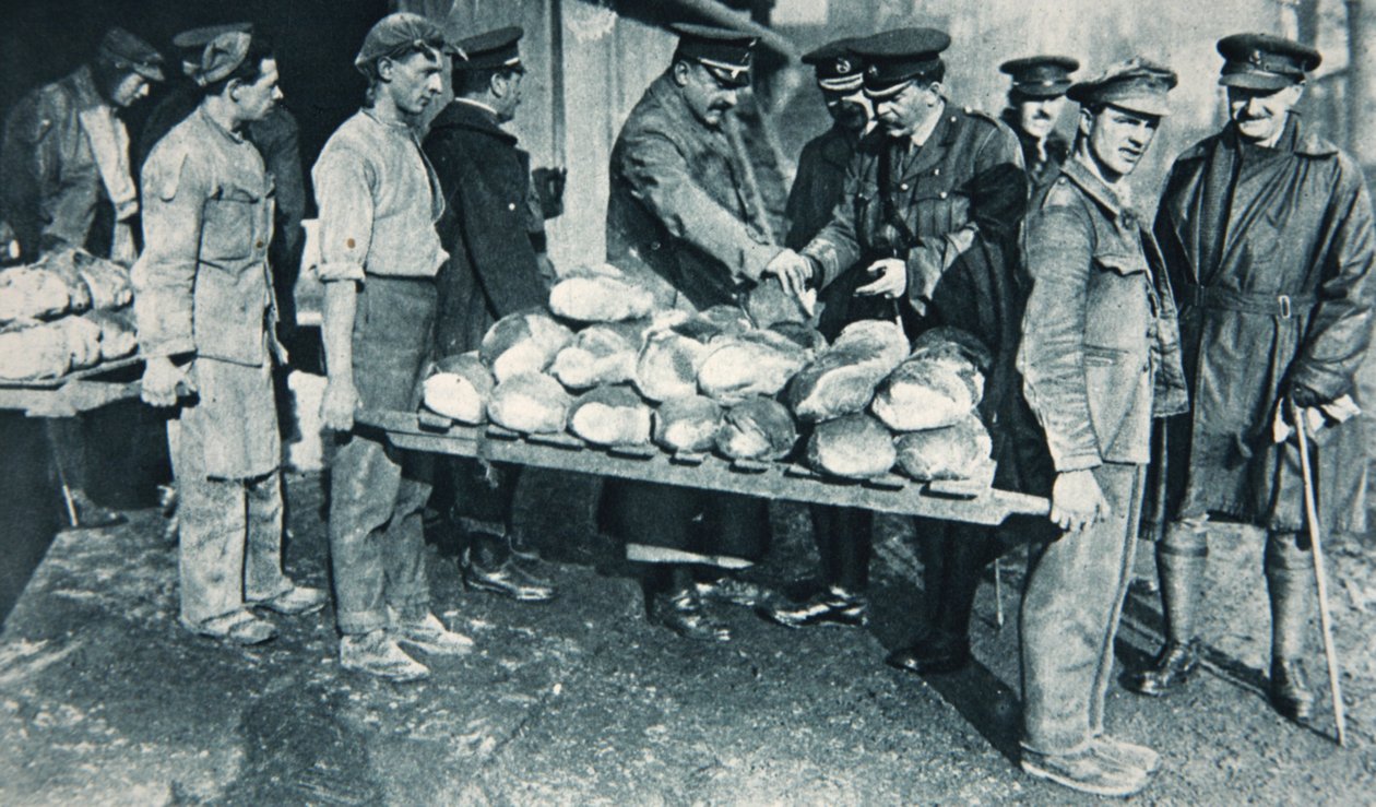 フランスのパン屋でパンを検査、イラスト入りの戦争ニュース、1917年1月 作： フランスの写真家
