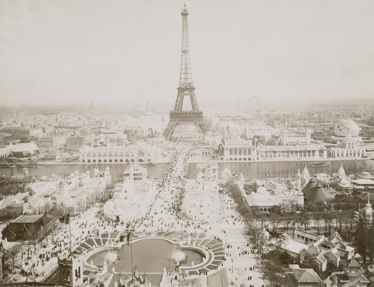 ジャルダンデュトロカデロとシャンドマルスのパノラマ、パリ、1900年頃 作： フランスの写真家