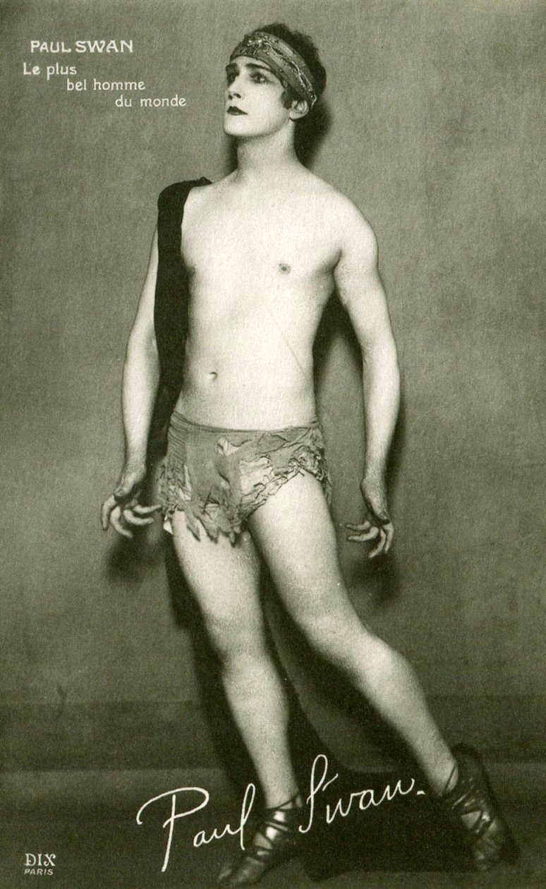 ポールスワン（1883〜1972年）の絵葉書、世界で最も美しい男、1918年頃 作： フランスの写真家