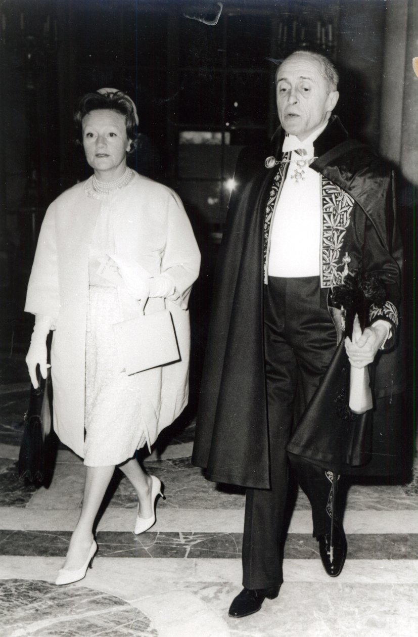 ルネクレアと彼の妻、ブロニアパールムッター、1960年頃 作： フランスの写真家