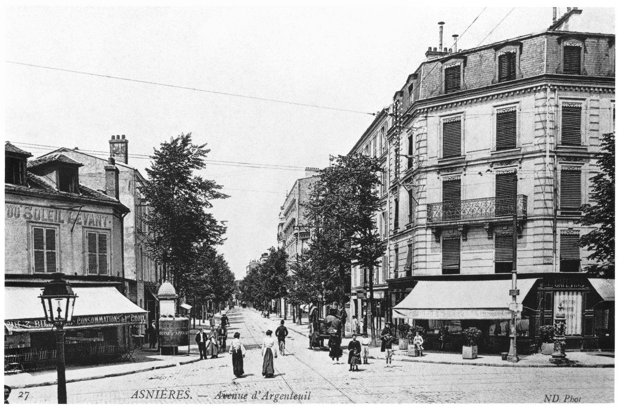 アニエールの眺め、ダルジャントゥイユ通り、1900年頃 作： フランスの写真家