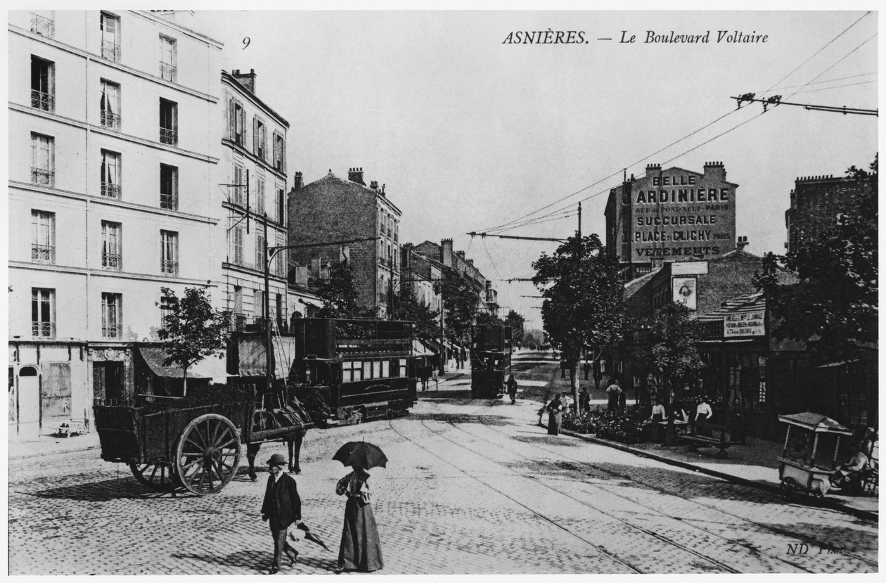 アニエール、ブルバールヴォルテール、1900年頃の眺め 作： フランスの写真家