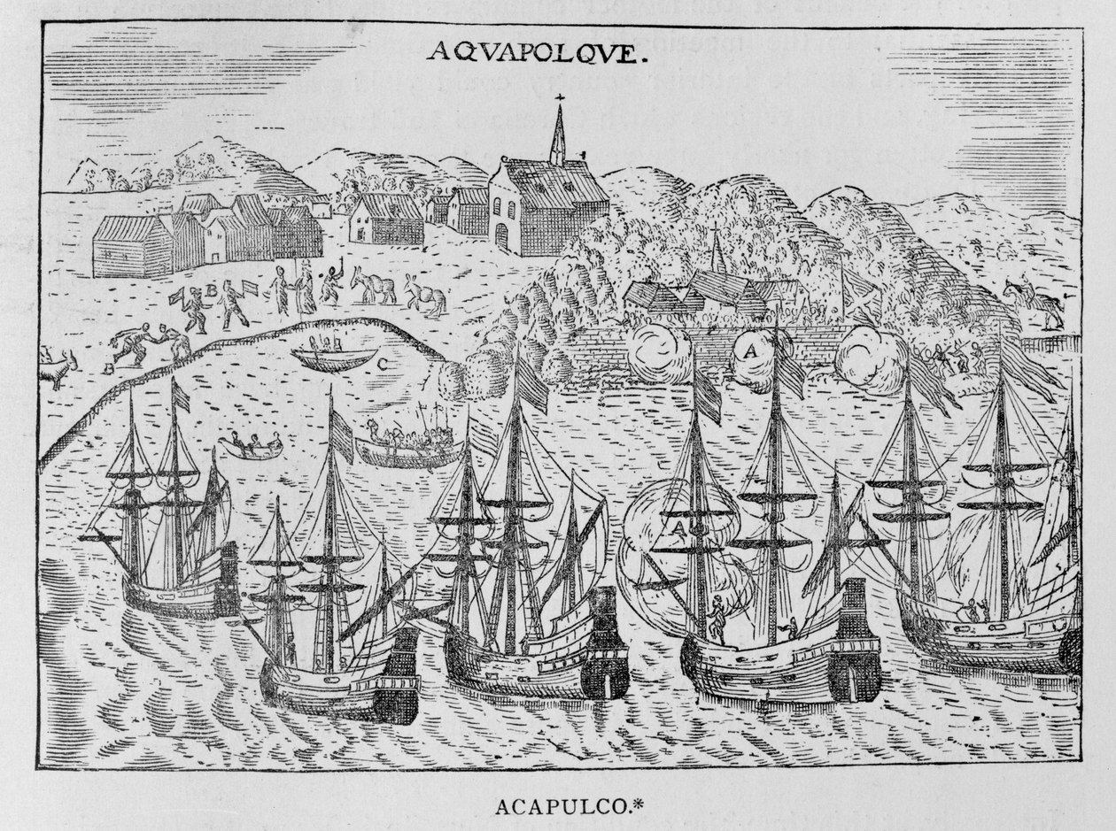 「アカプルコ」、ジャンバティストラバ（1663-1738）のヌーボー航海、第2巻、パリ、1722 作： フランス語学校