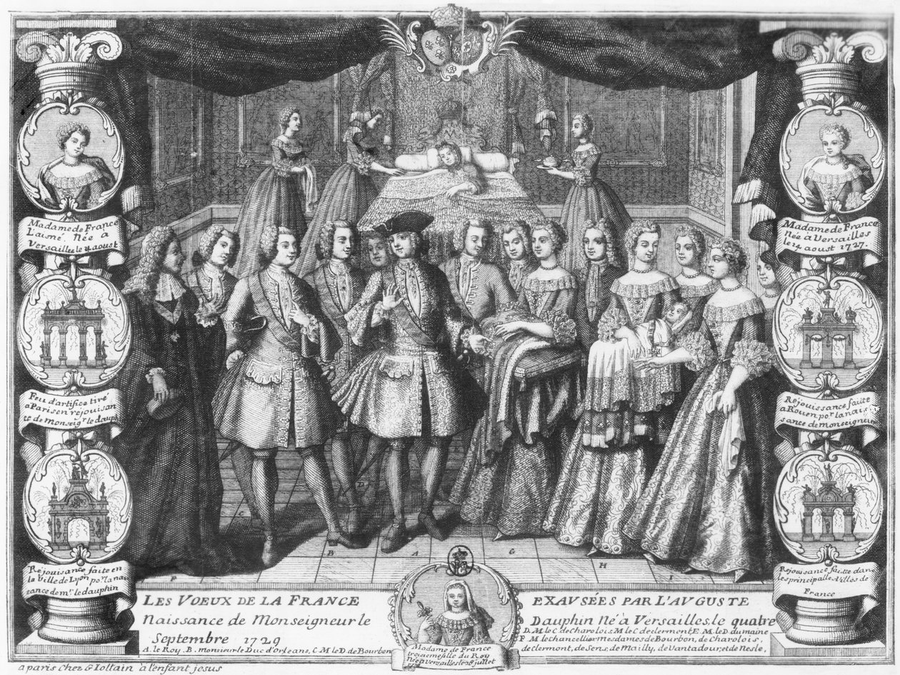 1729年9月4日、ルイ15世の息子、フランスのドーフィン、ルイの誕生 作： フランス語学校