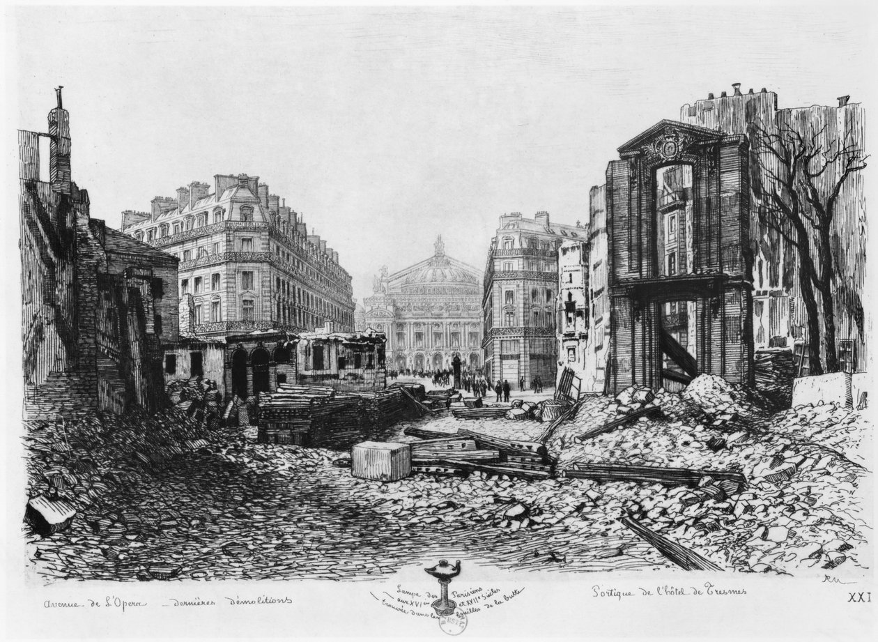 オペラ大通りの建物、最後の解体、1876 作： フランス語学校