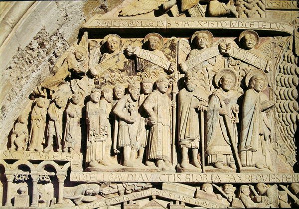 西門の鼓膜に関する最後の審判の詳細、c.1140 作： フランス語学校
