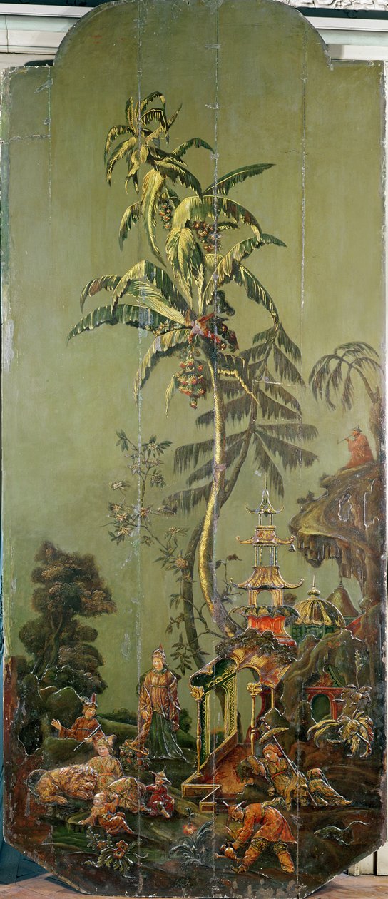 地球、4つの要素を描いた一連のパネルから、c.1730（ポリクロームウッド） 作： フランス語学校