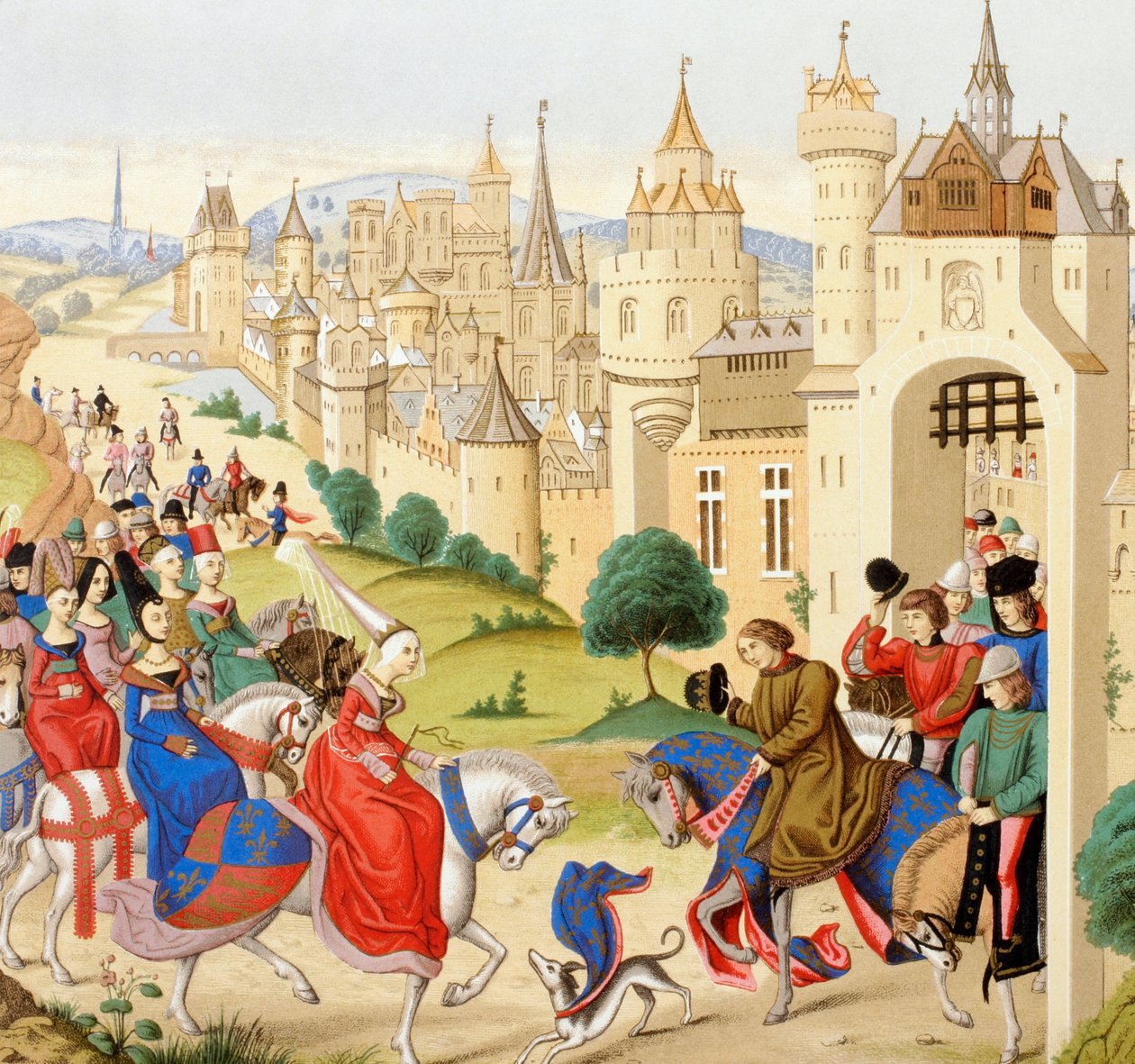 1389年6月20日、「Les Arts au Moyen Age」から1387年6月20日、パリにバイエルンの女王イザボーの入り口 作： フランス語学校