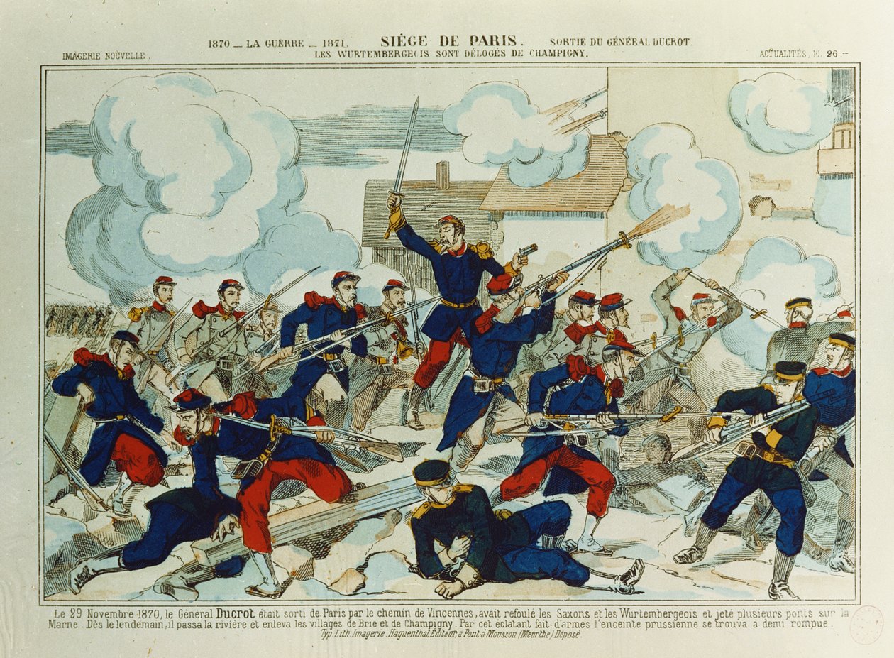 1870年1月29日、シャンピニーの戦いでのデュクロ将軍（1817-82） 作： フランス語学校