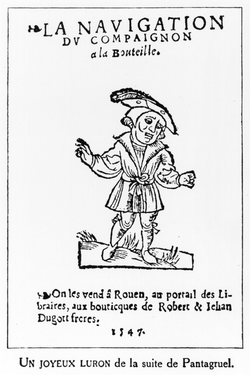 フランソワ・ラベリス（1494-1553）による「パンタグルエル」のイラスト、1547年版の複製 作： フランス語学校