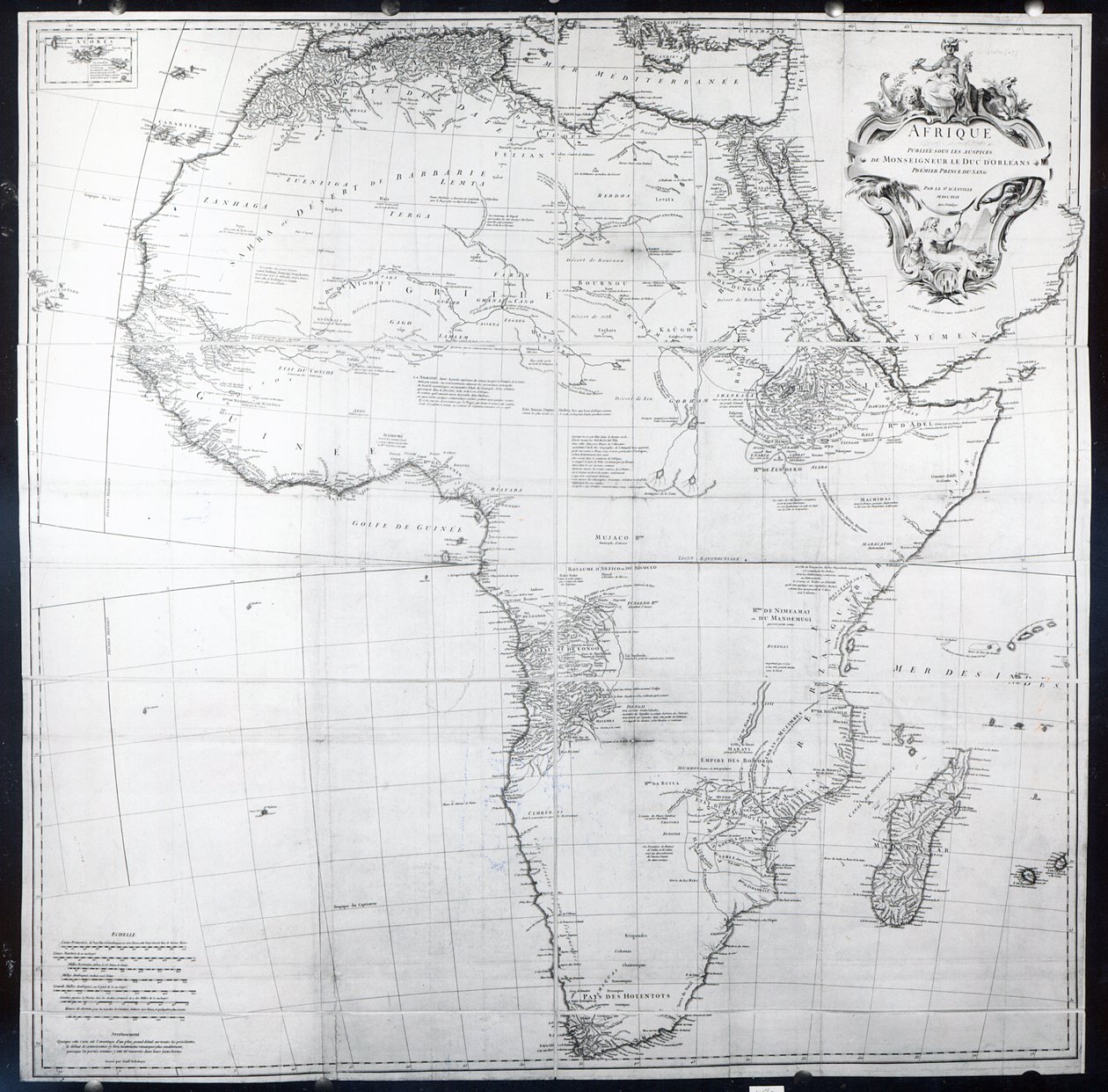 ギヨーム・デライエ、1749年に刻まれたアフリカの地図 作： フランス語学校