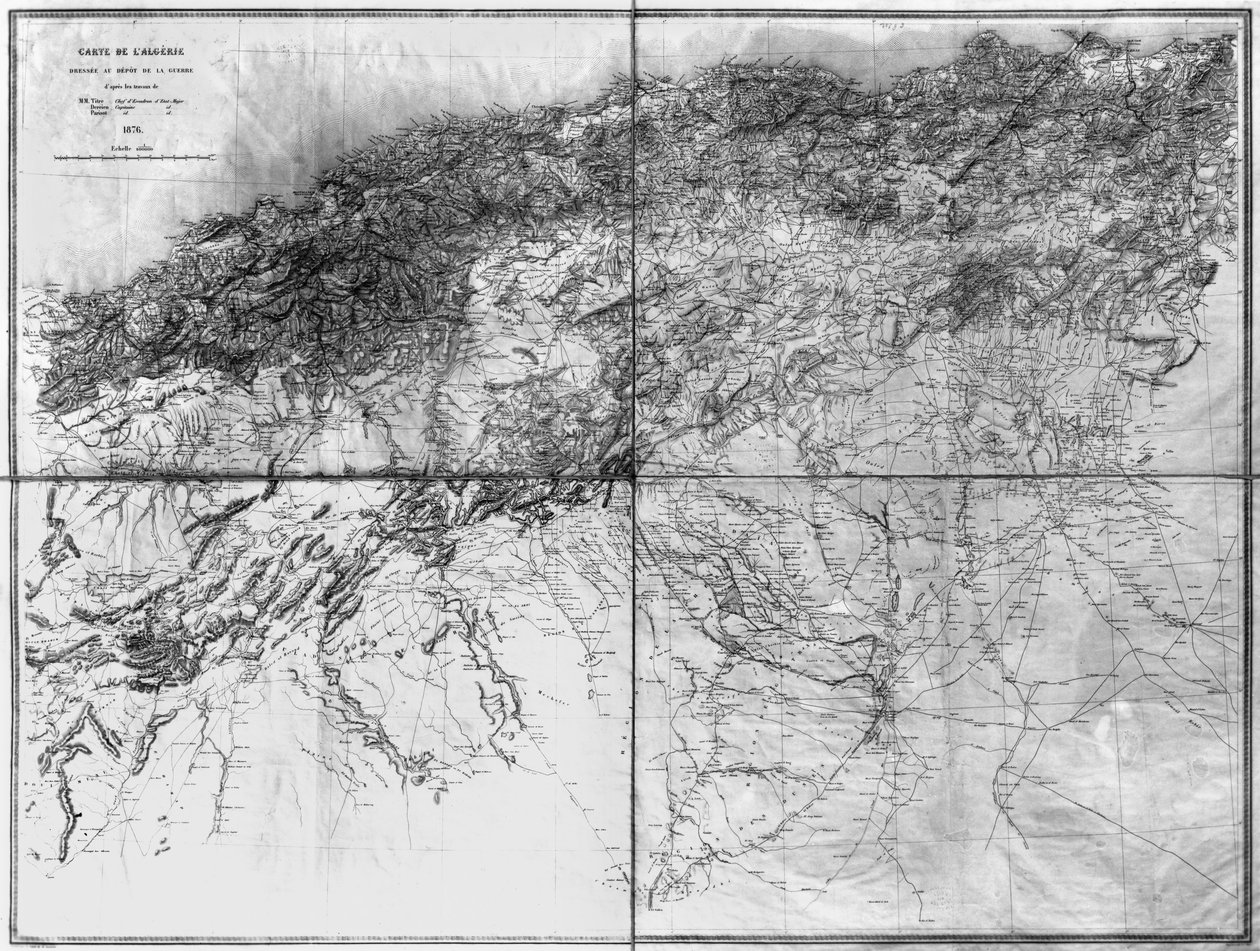 アルジェリアの地図、1876 作： フランス語学校