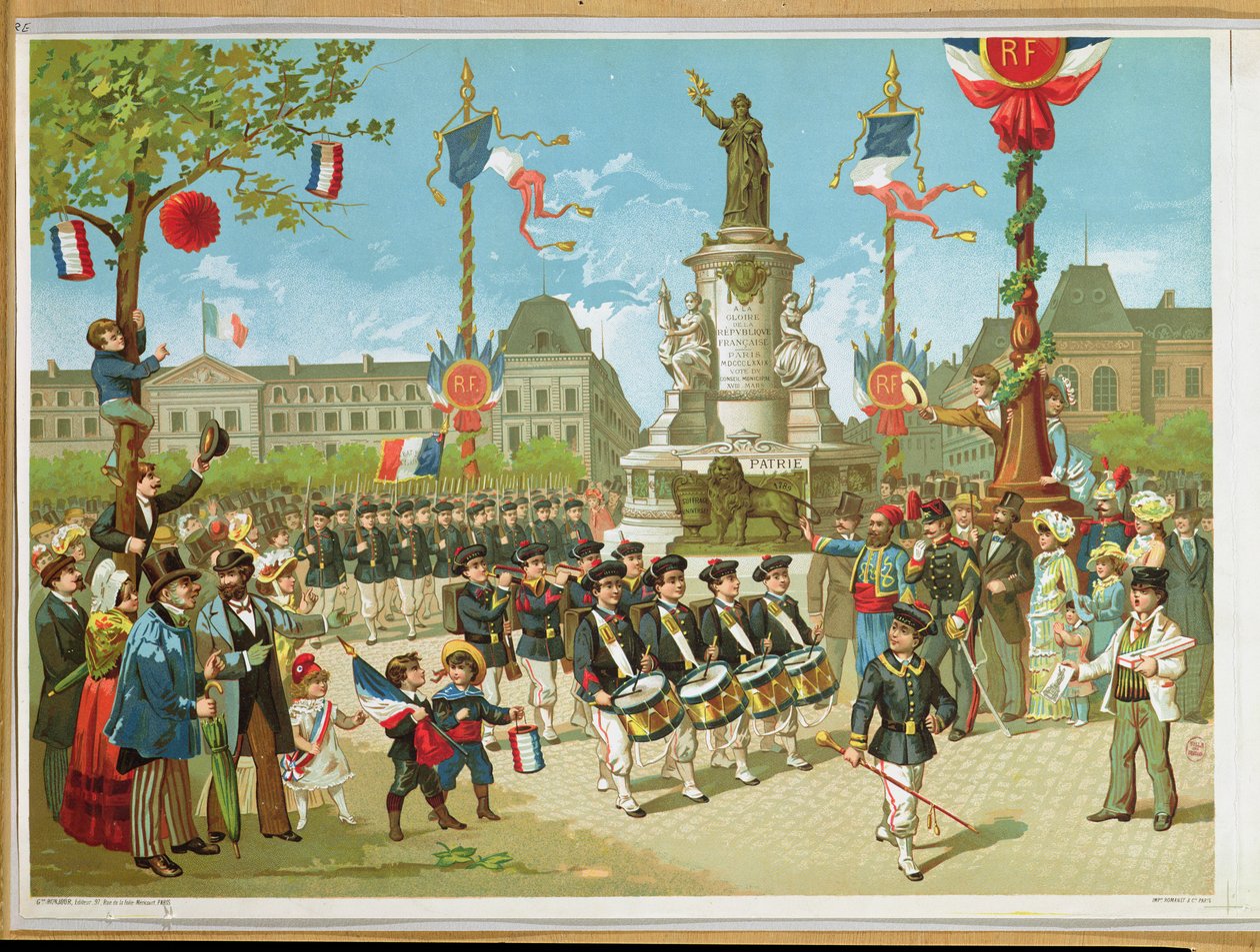 1880年7月14日、レピュブリック広場の3月-過去 作： フランス語学校