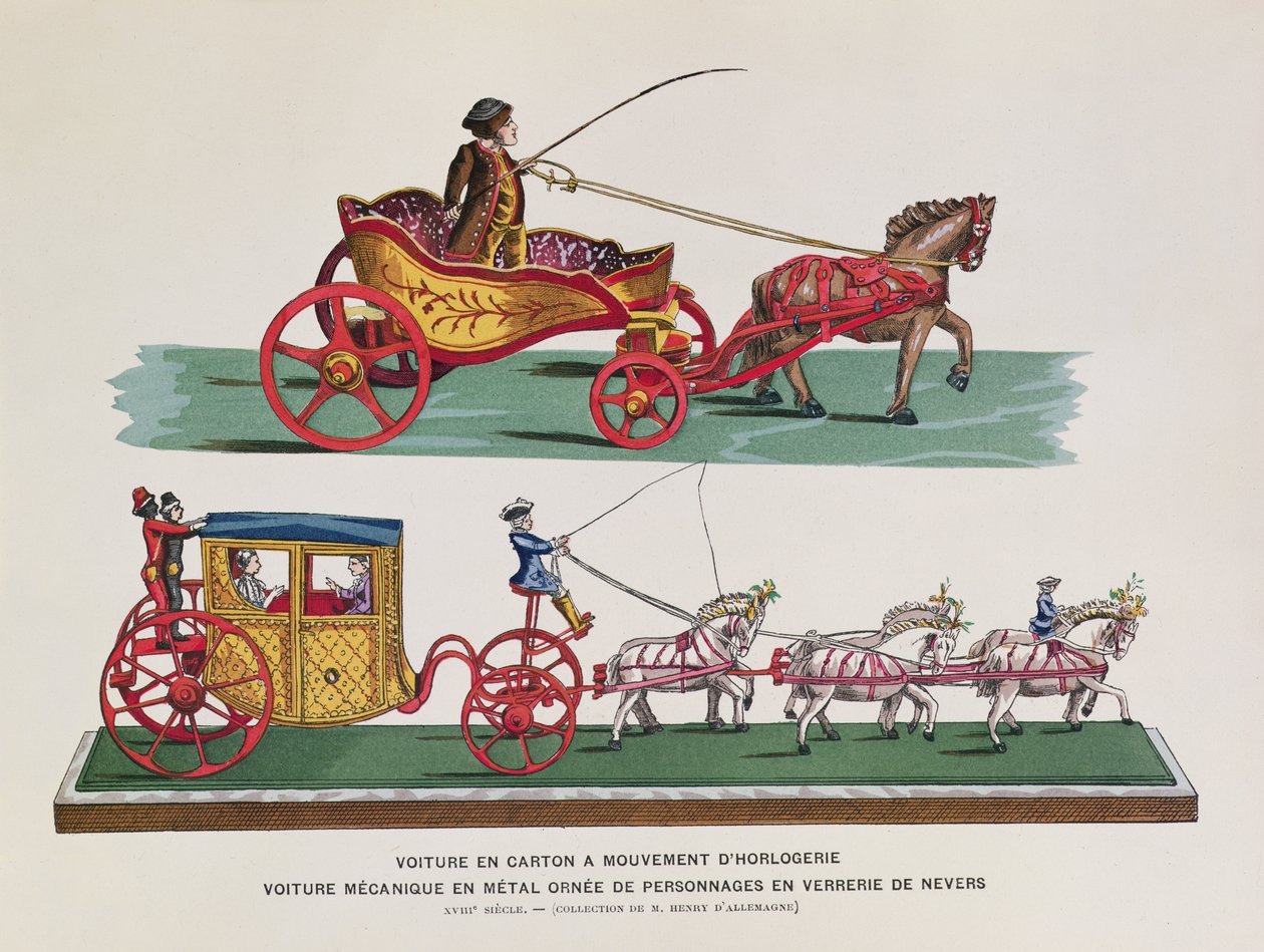 アンリデマーニュ作のトイストーリーの機械式馬車、フィギュア、馬 作： フランス語学校