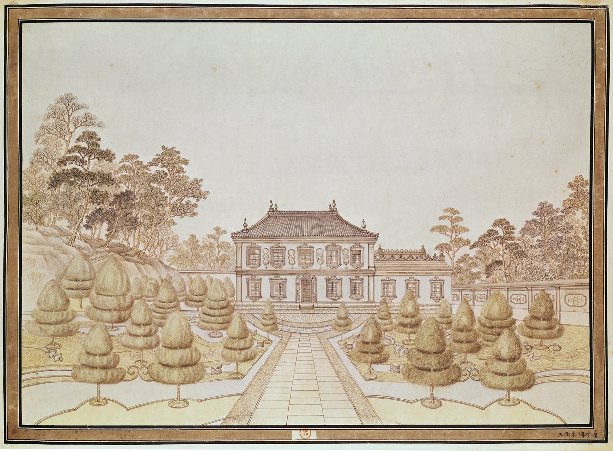 1750年にブノワによって建てられたYuen Ming Yuenにある36の皇帝の宮殿の1つ 作： フランス語学校