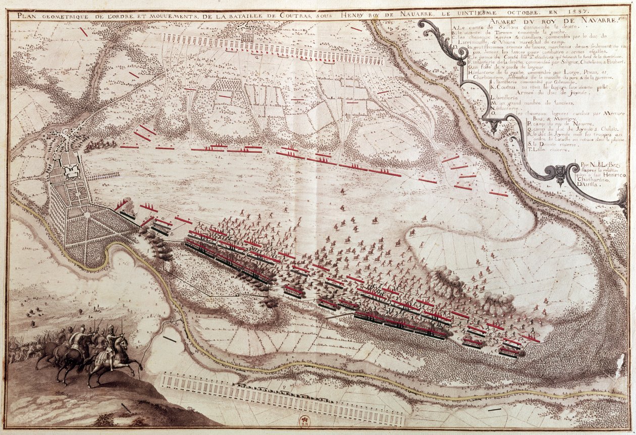 1587年10月8日のクトラの戦いの秩序の計画 作： フランス語学校