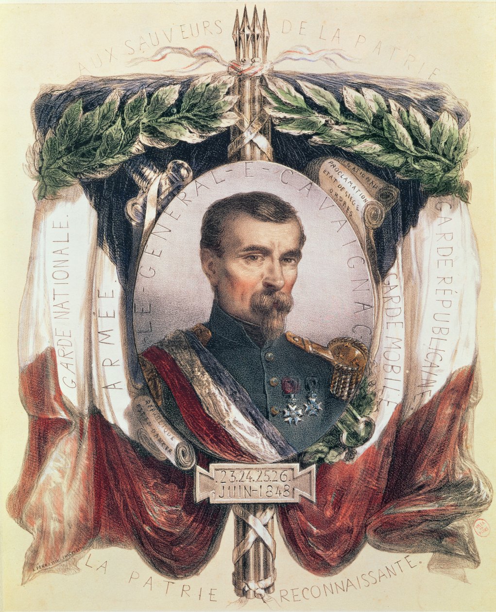 ルイユージーンカヴァイニャック将軍の肖像（1802-57） 作： フランス語学校