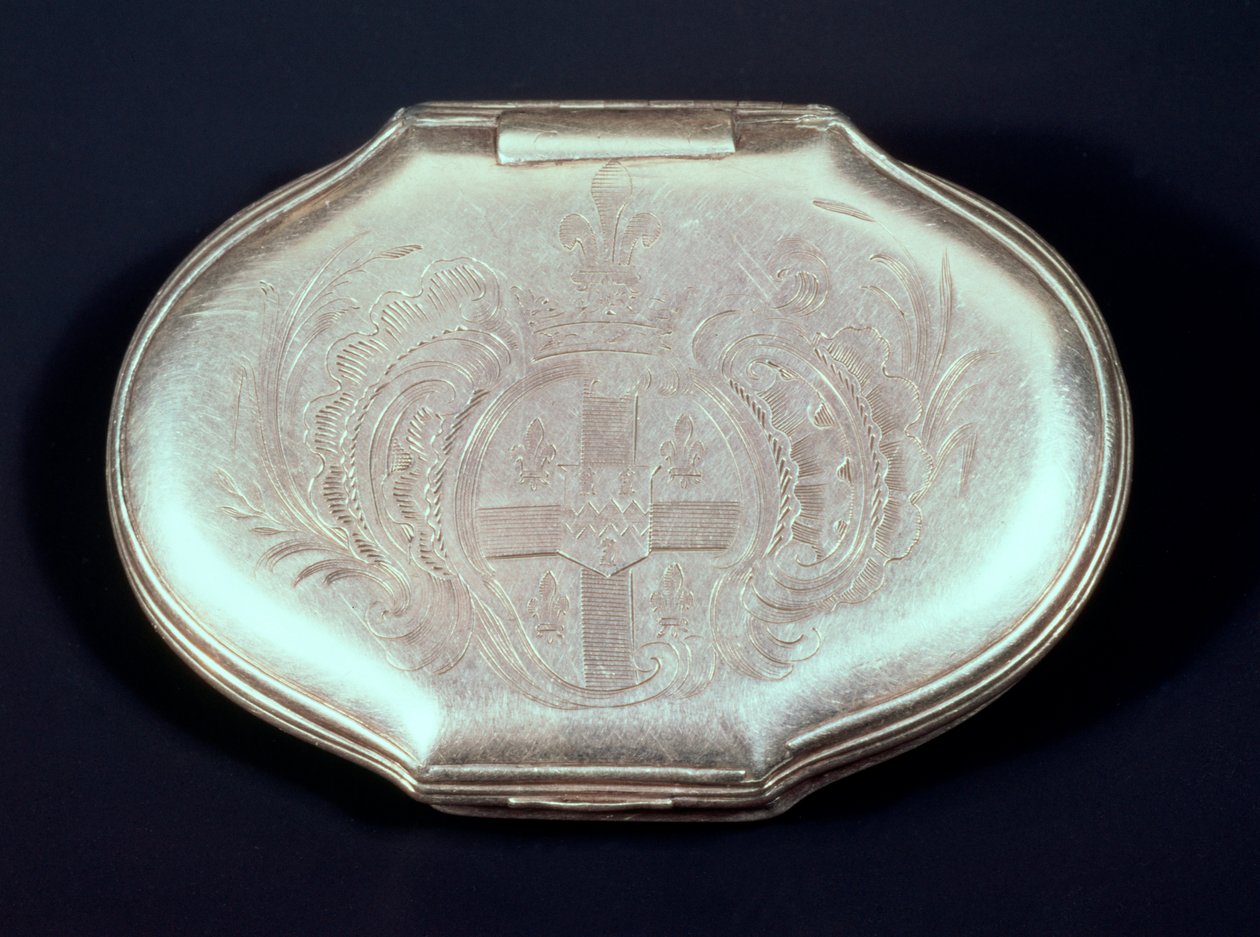 紋章がエンボス加工されたスナッフボックス、c.1820（シルバー） 作： フランス語学校