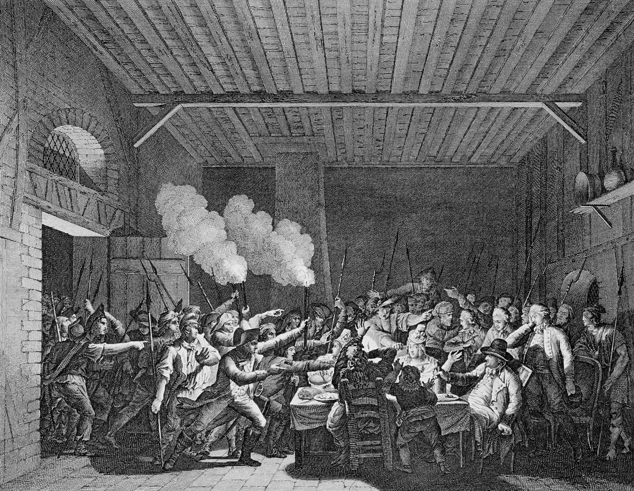 1791年6月22日、ヴァレンヌでのルイ16世の逮捕（1754-93） 作： フランス語学校