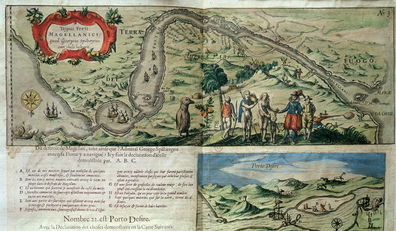 マゼラン海峡を渡る海軍大将ジョリスファンスピルベルゲン（c.1568-1620） 作： フランス語学校