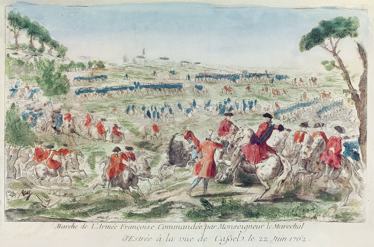 1762年6月22日、カッセルでマーシャルデストレーが指揮したフランス軍 作： フランス語学校