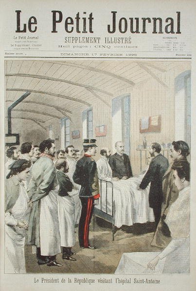 共和国大統領、フェリックスフォール（1841-99）、1895年2月17日、ルプティジャーナルからパリのサンアントワーヌ病院を訪問 作： フランス語学校
