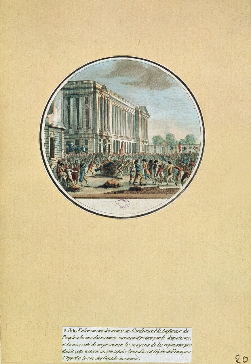 1789年7月13日、Garde-Meuble de Parisによる武器の押収 作： フランス語学校