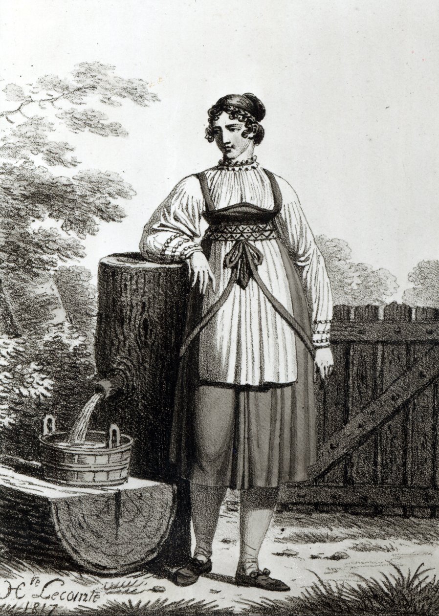 チロリアン農民少女、1817 作： フランス語学校