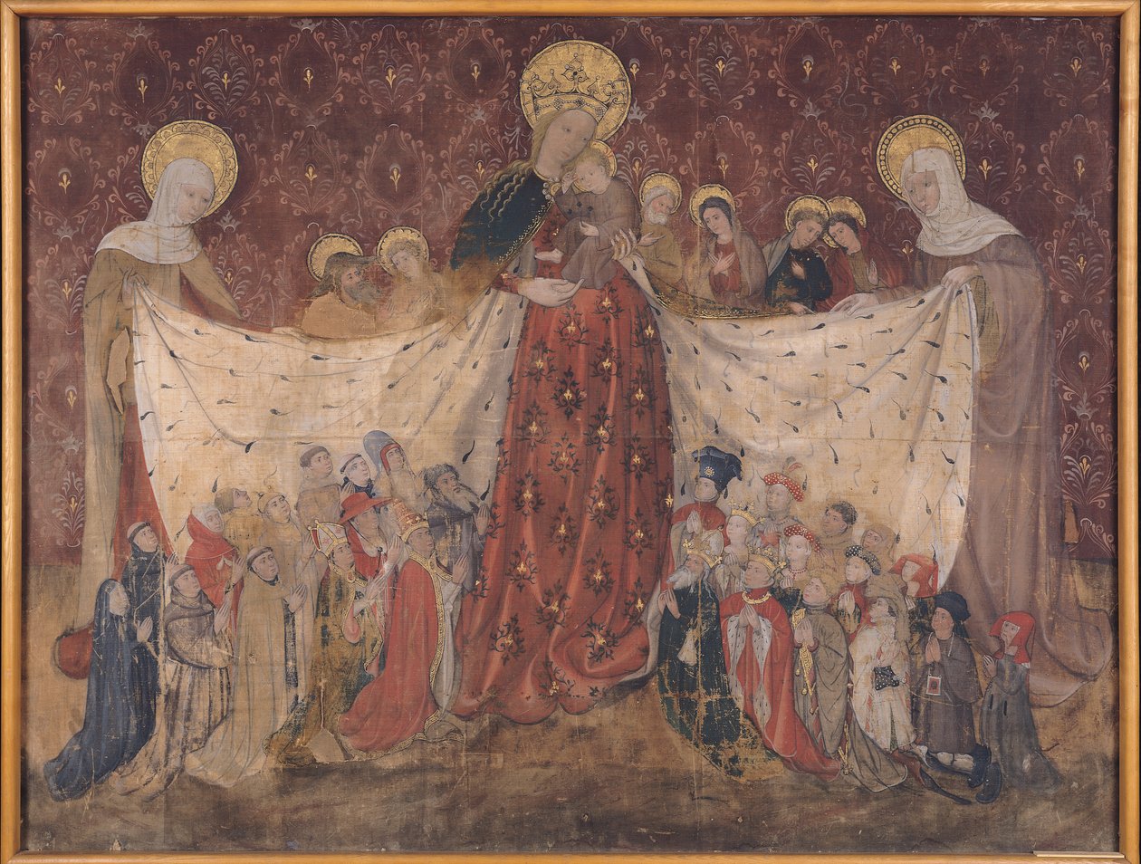 バージンプロテクター、c.1417（パネル上のテンペラ） 作： フランス語学校