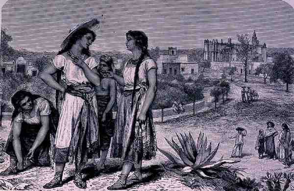 パブ、クロード・ジョセフ・デザイア・シャルネによる新世界の古代都市のトゥーラの若い女の子。 1887 作： フランス語学校