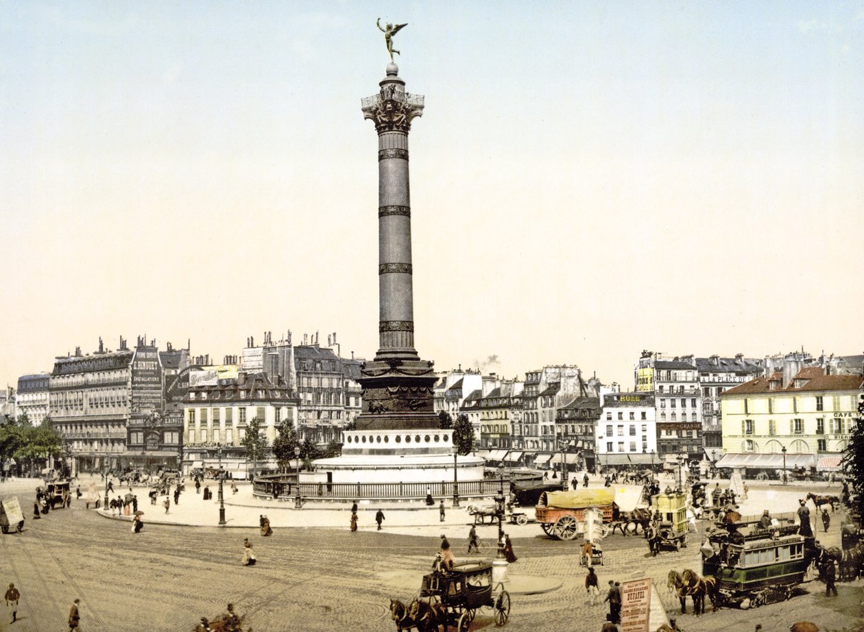 バスティーユ広場、パリ、パブ。 1900 作： フランスの写真家