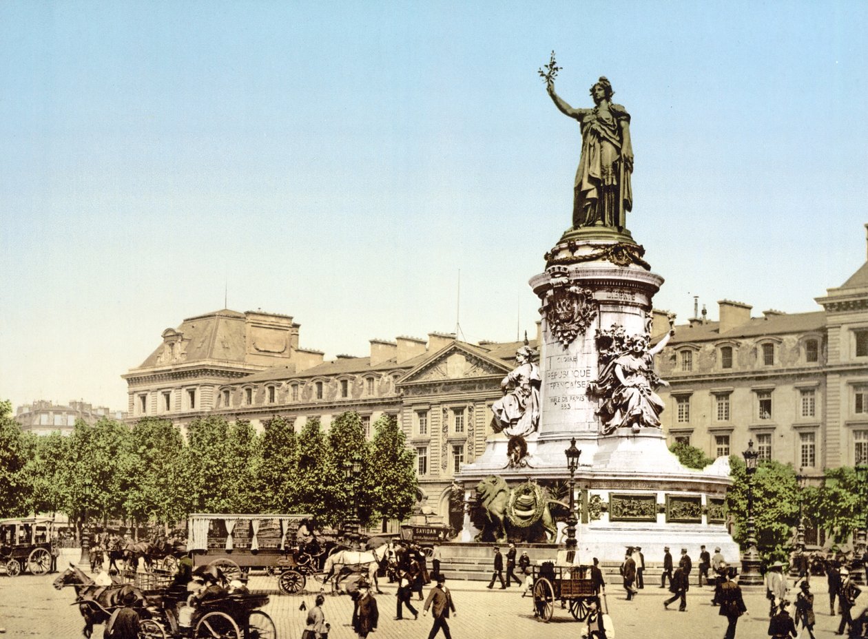 レピュブリック広場、パリ、パブ。 1900 作： フランスの写真家