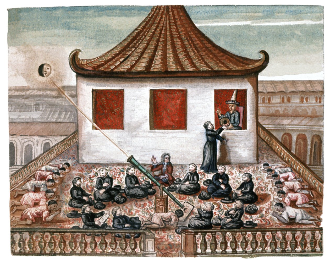 シャムの日食、1700年頃（水彩画） 作： フランス語学校